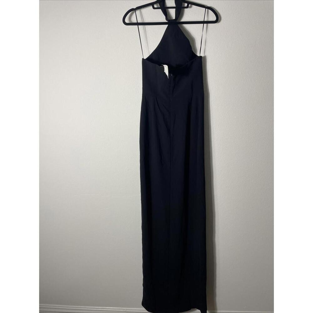 Amanda Uprichard Queen Gown Black Halter Long High Slit XS NWT $260 - Picture 9 of 11